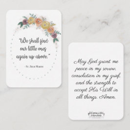 St. Zelie Martin Consolation Miscara Heilige Kaart Visitekaartje