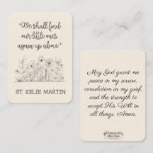 St. Zelie Martin Consolation Miscara Heilige Kaart