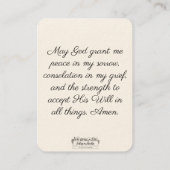 St. Zelie Martin Consolation Miscara Heilige Kaart Visitekaartje (Achterkant)