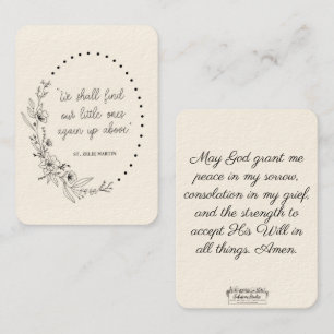 St. Zelie Martin Consolation Miscara Heilige Kaart Visitekaartje