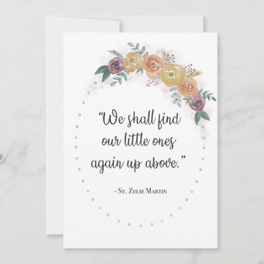 St. Zelie Martin Floral Miscarcard (Voorkant)