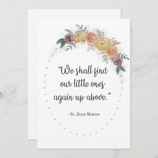 St. Zelie Martin Floral Miscarcard (Voorkant / Achterkant)