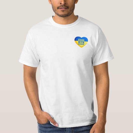 Sta achter Oekraïne. Steun het hart van Oekraïne.  T-shirt (Voorkant)