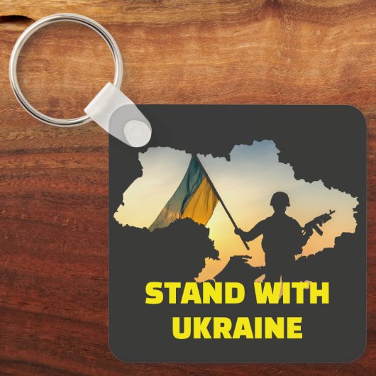 Sta achter Oekraïne – Steun & Solidariteit Sleutelhanger (Voorkant)