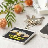 Sta achter Oekraïne – Steun & Solidariteit Sleutelhanger (Zijkant)