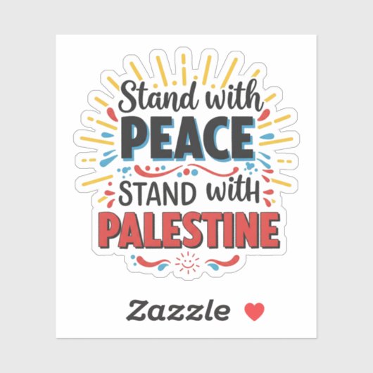 Sta achter Palestina Sticker (Vel)