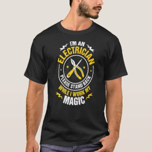 Sta alsjeblieft achteruit elektricien t-shirt