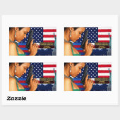 Sta hoog en stabiel voor vrijheid! rechthoekige sticker (Vel)