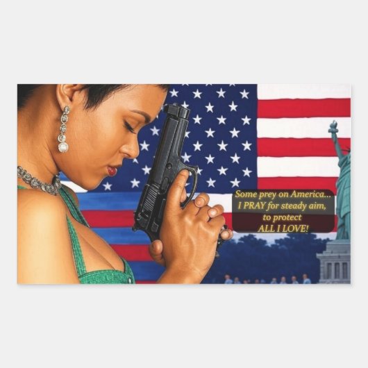 Sta hoog en stabiel voor vrijheid! rechthoekige sticker (Voorkant)