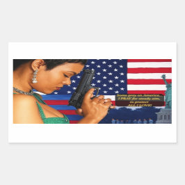 Sta hoog en stabiel voor vrijheid! rechthoekige sticker