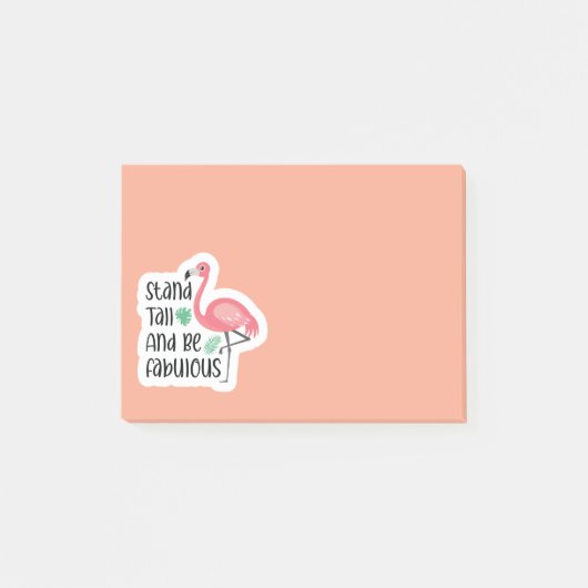 Sta hoog en wees een fantastische flamingo post-it® notes (Voorkant)