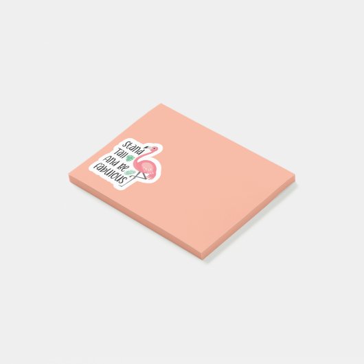 Sta hoog en wees een fantastische flamingo post-it® notes (Schuin)