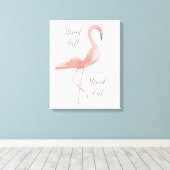 Sta hoog | Flamingo inspirerend kunst aan de muur Canvas Afdruk (Insitu (Houten vloer))