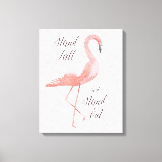 Sta hoog | Flamingo inspirerend kunst aan de muur Canvas Afdruk (Voorkant)