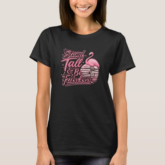 Sta hoog rechtop Groot Inspirerend Flamingo Shirt (Voorkant)