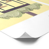 Sta je aardeboze vogel met Pistool op Poster (Hoek)