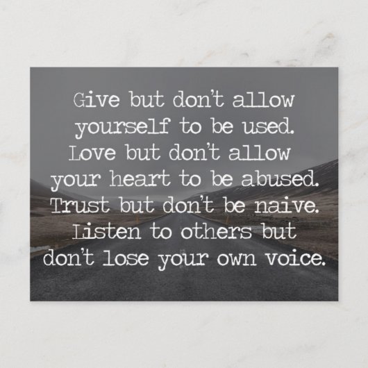 Sta jezelf niet toe om Citaat worden gebruikt Briefkaart (Voorkant)