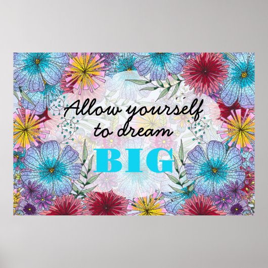 Sta jezelf toe om te dromen grote droomlandschap t poster (Voorkant)