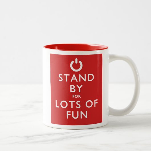 Sta klaar voor veel plezier! tweekleurige koffiemok (Rechts)