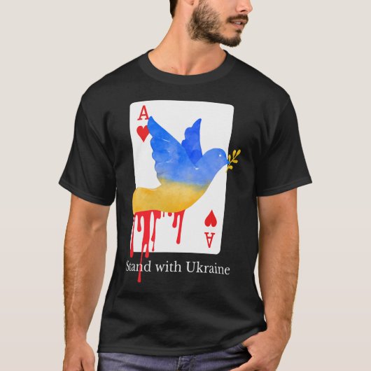 Sta met Oekraïne Ace Of War Support T-shirt (Voorkant)