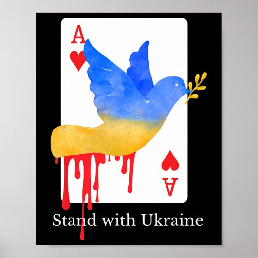 Sta met Oekraïne Ace Of War Support T-shirt Poster (Voorkant)