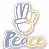 Sta met Oekraïne - VREDE Symbool V-teken Vrijheid  Sticker (Voorkant)