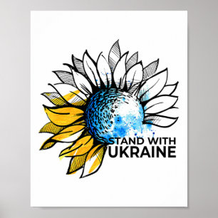 Sta met Oekraïne Zonnebloem - Oekraïne Sterke Klon Poster