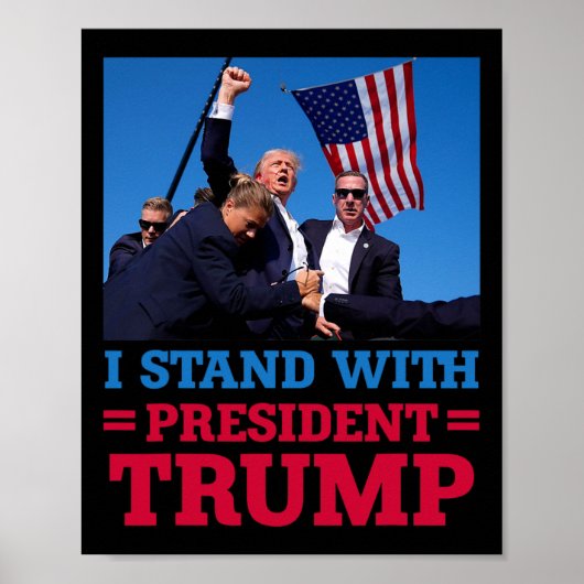 Sta met President Trump na de schietpartij op H Poster (Voorkant)