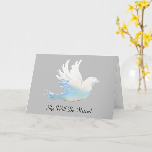 Sta niet in mijn grave en weep, duif of Peace Kaart (Gele Bloem)