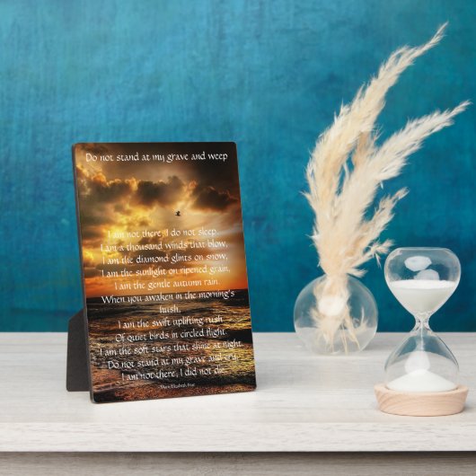 Sta niet op mijn Grave en Weep Poem Fotoplaat (Zijkant)