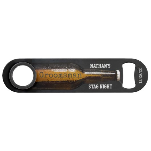 Sta Night Groomsman Keepomwille Beer Bottle Speed Flessenopener (Voorkant (Horizontaal))