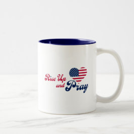 Sta Op & Bid USA Patriottisch Tweekleurige Koffiemok