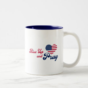 Sta Op & Bid USA Patriottisch Tweekleurige Koffiemok