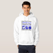 Sta op Celebrate Honor Collage Colon Cancer Hoodie (Voorkant volledig)