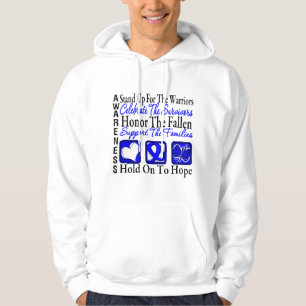 Sta op Celebrate Honor Collage Colon Cancer Hoodie