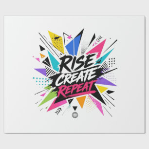Sta Op Creëer Herhaal Inspirerende Motiverende Quo Cadeaupapier