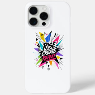 Sta Op Creëer Herhaal Inspirerende Motiverende Quo iPhone 15 Pro Max Hoesje