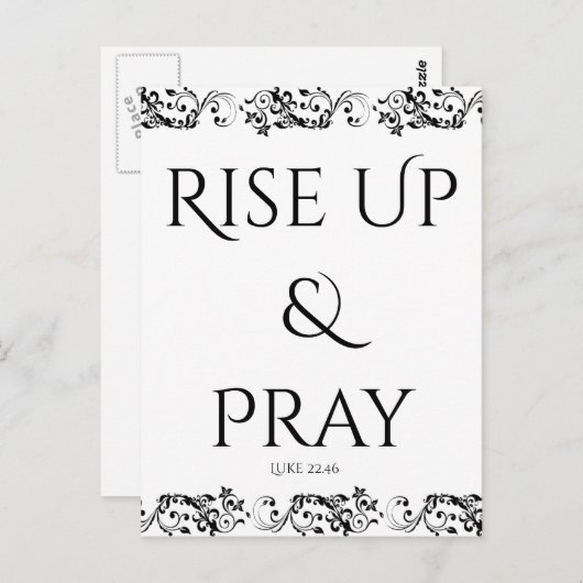 Sta op en bid briefkaart (Voorkant / Achterkant)