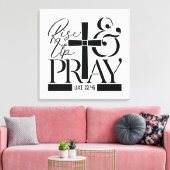 Sta op en bid canvas afdruk (Insitu (Woonkamer))