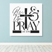 Sta op en bid canvas afdruk (Insitu (Houten vloer))