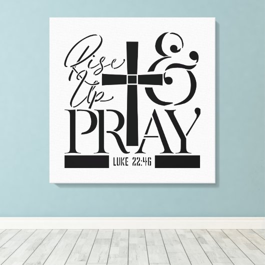 Sta op en bid canvas afdruk (Insitu (Houten vloer))