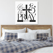Sta op en bid canvas afdruk (Insitu (Slaapkamer))