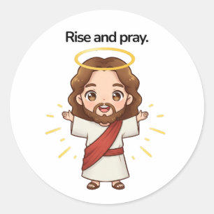 Sta op en bid - Jezus reageert Ronde Sticker