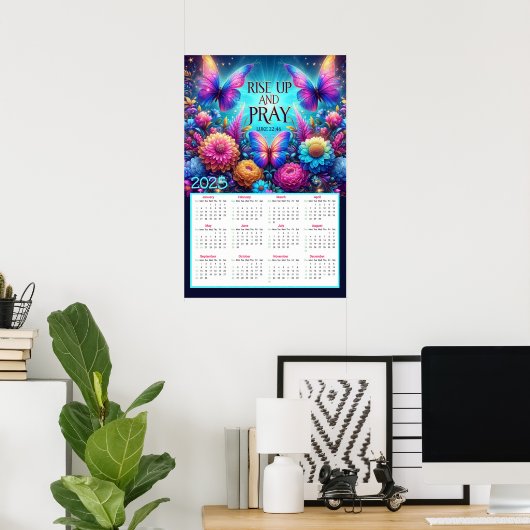 Sta op en bid Lukas 22:46 Kalender 2025 Poster (Thuiskantoor)