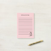 Sta Op en Bid Roze Gebedslijst Gelinieerd Post-it® Notes (Op bureau)