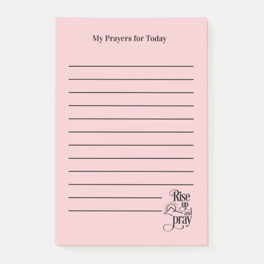 Sta Op en Bid Roze Gebedslijst Gelinieerd Post-it® Notes (Voorkant)
