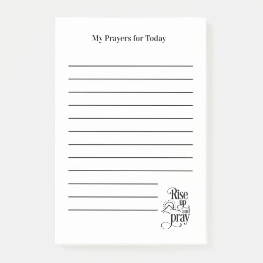 Sta op en bid Wit gebedslijst gelinieerd Post-it® Notes (Voorkant)