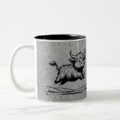 Sta op en ga naar highland Koe Tweekleurige Koffiemok (Links)