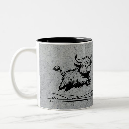 Sta op en ga naar highland Koe Tweekleurige Koffiemok (Links)