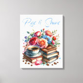 Sta op en schijn  koffiekopje en bloemen canvas afdruk (Voorkant)